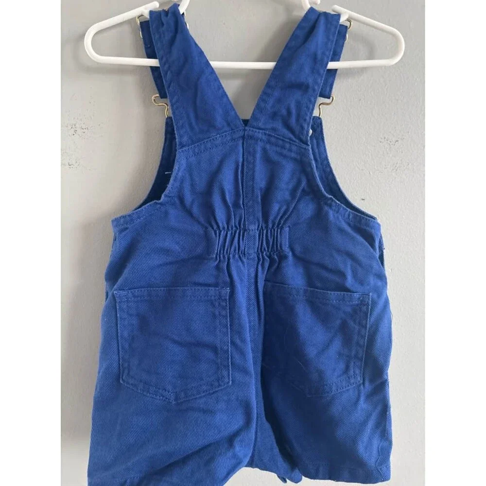 Vintage Okie Dokie 18 months  “Spirit of adventure” blue adjustable overall shor